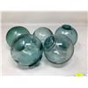 Image 2 : Japanese Blown Glass fishing Floats - lot of 5 hand blown