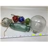 Image 1 : Japanese Blown Glass fishing Floats - lot of 6 asst sizes and shapes