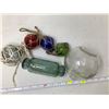 Image 2 : Japanese Blown Glass fishing Floats - lot of 6 asst sizes and shapes