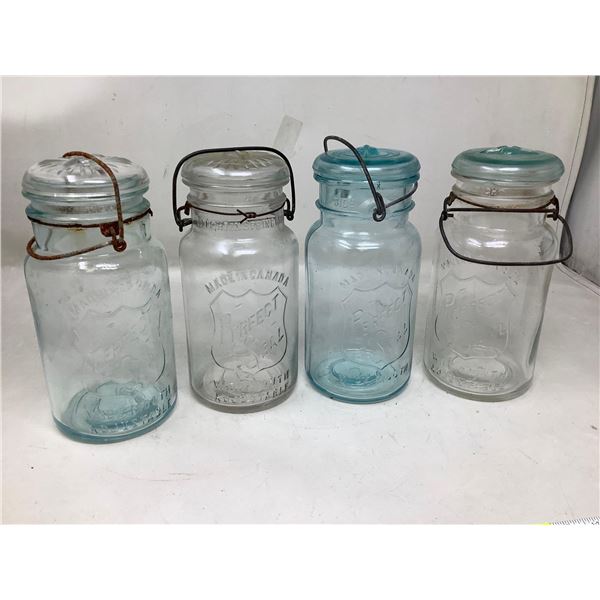Perfect Seal Swing Top Antique Canning Jar-  lot of 4