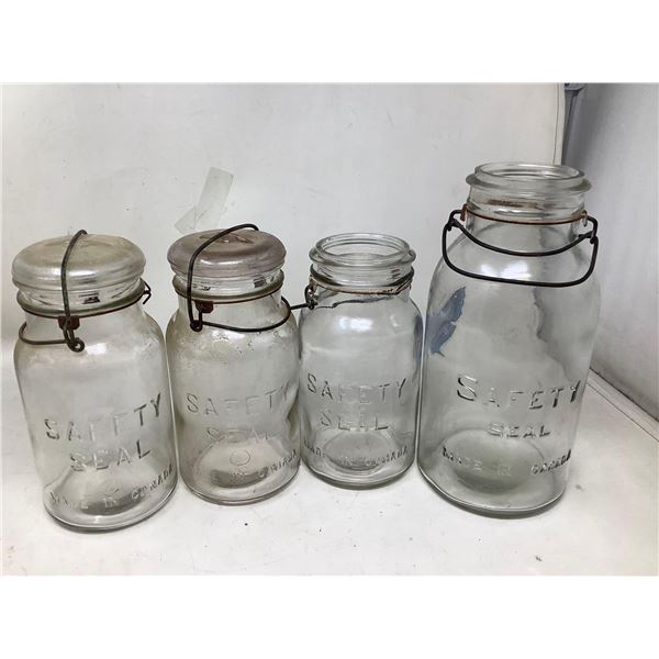 Safety Seal Swing Top Antique Canning Jar- lot of 4 as shown
