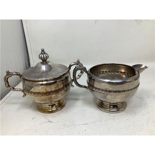 Viking Silver Plate vintage cream & sugar set