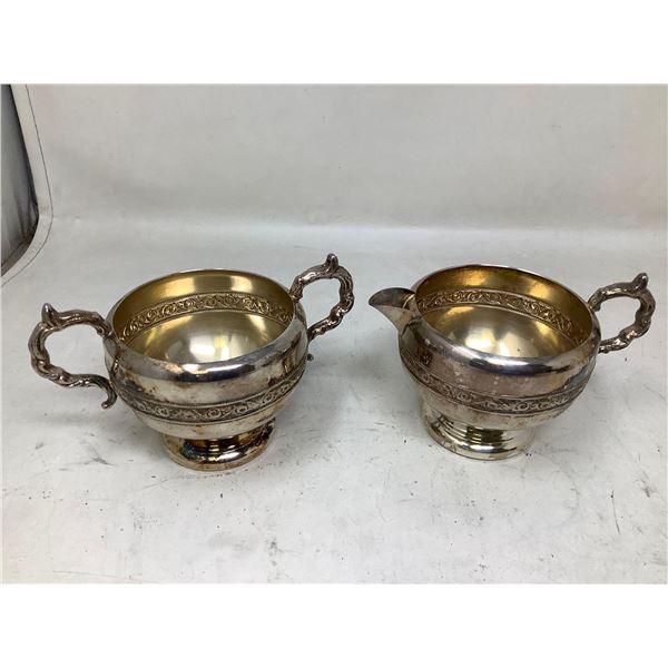 Viking Silver Plate vintage cream & sugar set