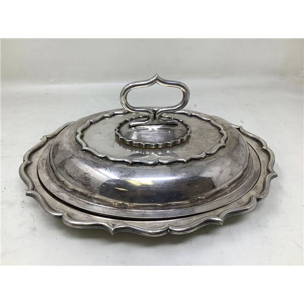 JR&S Silver Covered Service Dish Vintage