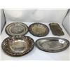 Image 1 : Lot of 5 assorted Vintage Silver Service platters
