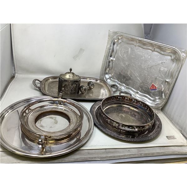 Lot of 8 items vintage silver service items