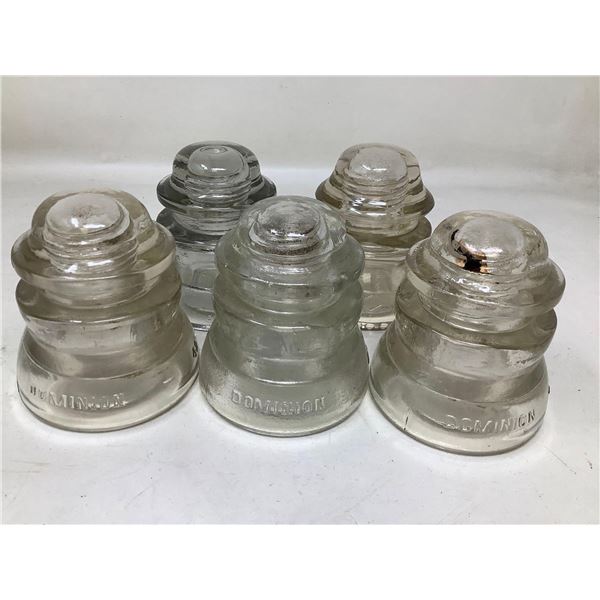 Vintage Insulators - Dominion lot of 5