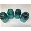 Image 2 : Vintage Insulators Green - Hemingray lot of 4