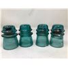 Image 1 : Vintage Insulators Green - Hemingray lot of 4