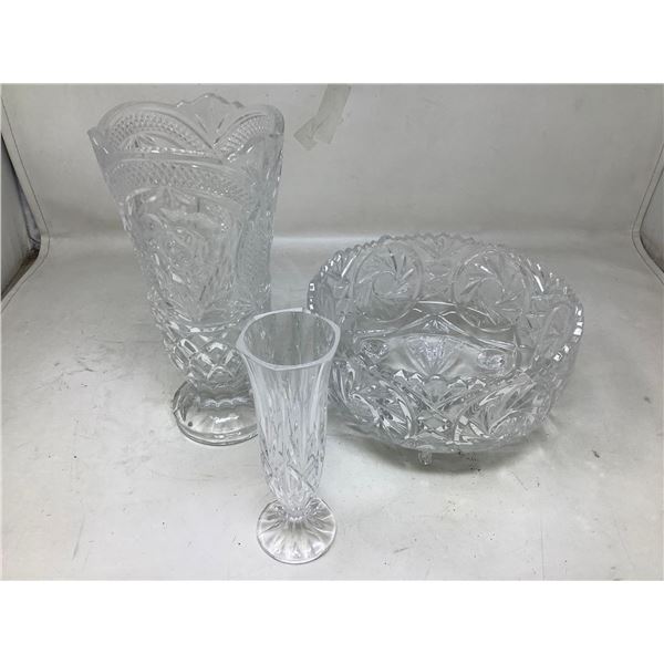 Lot of 3 Crystal Vases