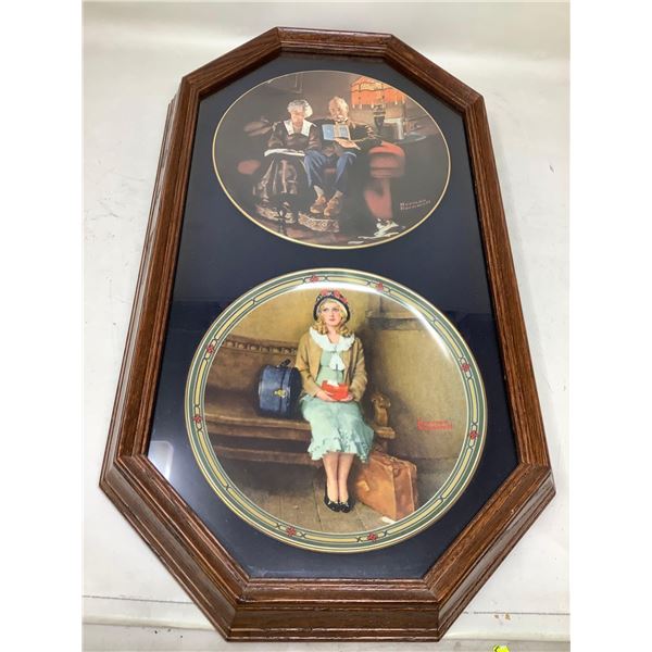 Lot of 2 framed rockwell collector plates