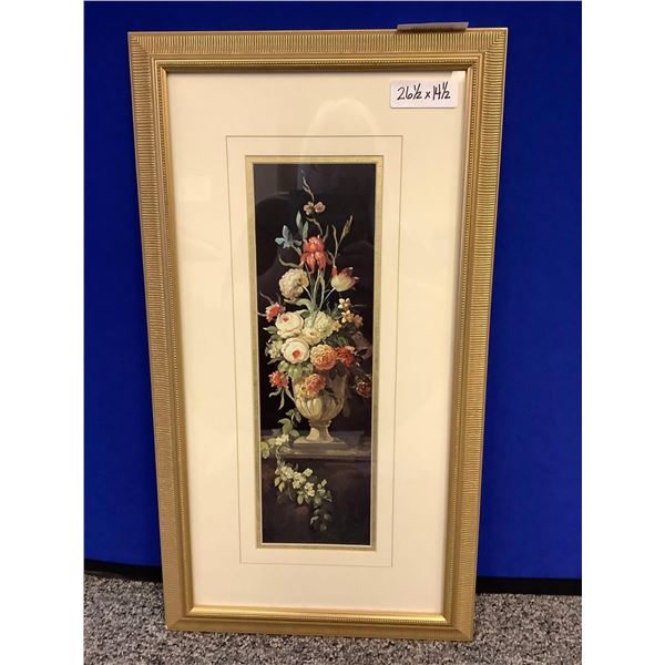 Framed Floral Artwork - 26 x 14 inches