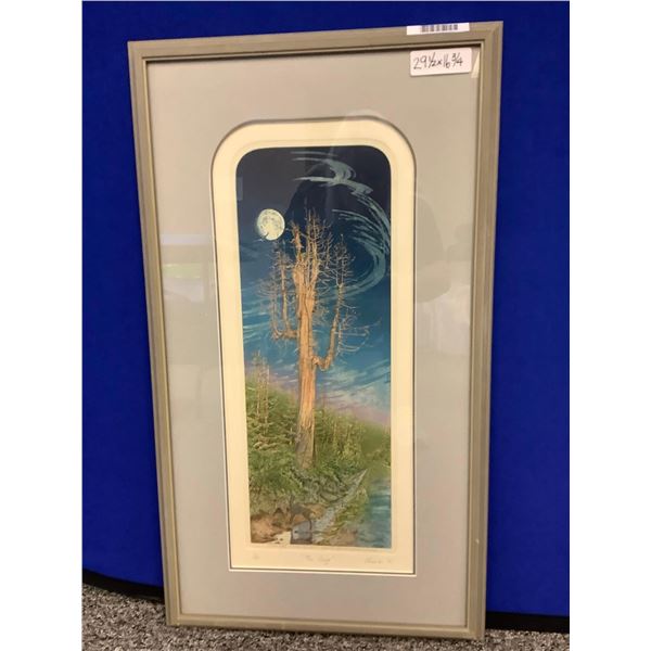 Framed Artwork tall tree - 29 x 16