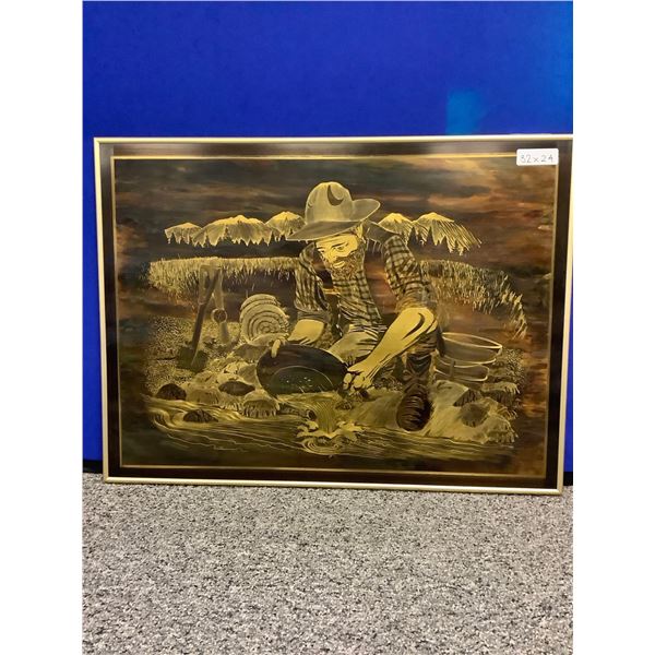 Framed Artwork Metal etching 86/125 - 32 x 24 prospector