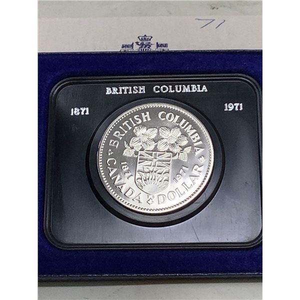 Royal Canadian Mint 1871-1971 BC Cased Dollar Coin