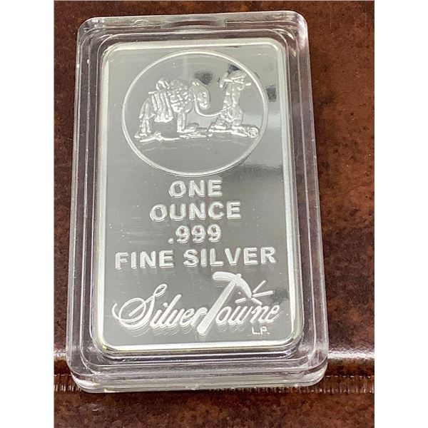 Silver Towne one ounce .999 Fine SIlver Wafer Bar