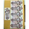 Image 1 : Canada 1986 $2.00 Bills, Crisp condition Lot of 6