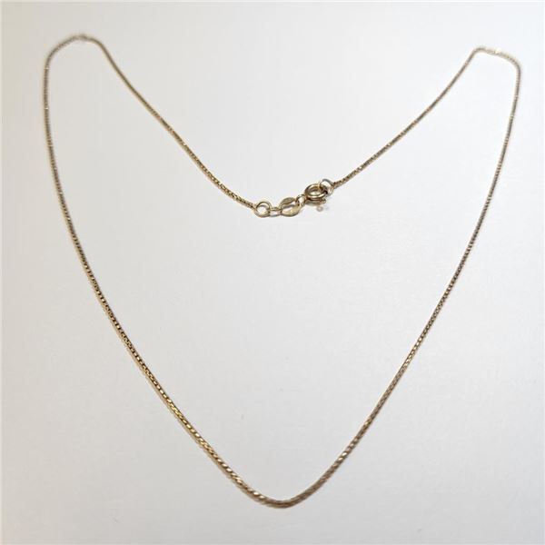 10K Yellow Gold 1.81G 17" Necklace, Suggested Retail Value $500