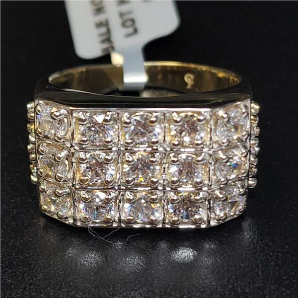 Silver Cubic Zirconia(6.15ct) Ring (~weight 10.25g), Suggested Retail Value $520