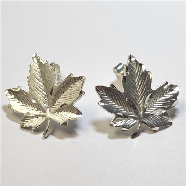 Silver Maple Leaf Earrings, Suggested Retail Value $70