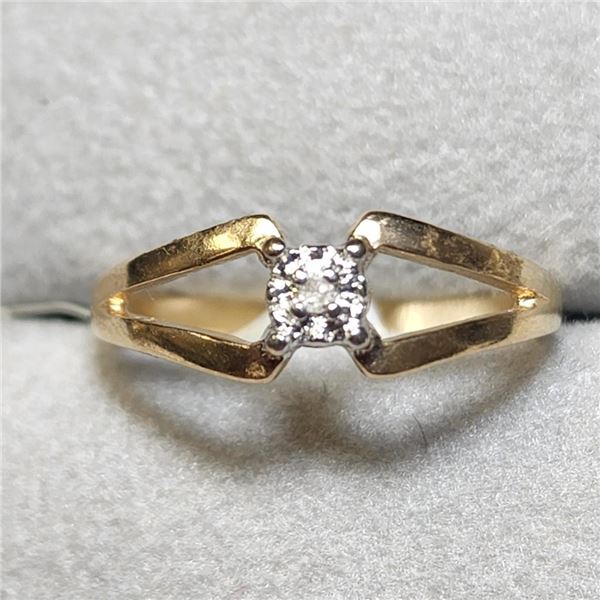 10K Yellow Gold Diamond Ring (~Size 4.75)(Ring is resizable for $40) (~weight 1.2g), Suggested Retai