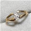 Image 2 : 10K Yellow Gold Diamond Ring (~Size 4.75)(Ring is resizable for $40) (~weight 1.2g), Suggested Retai