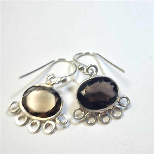 Silver Smokey Quartz Earrings, Suggested Retail Value $160