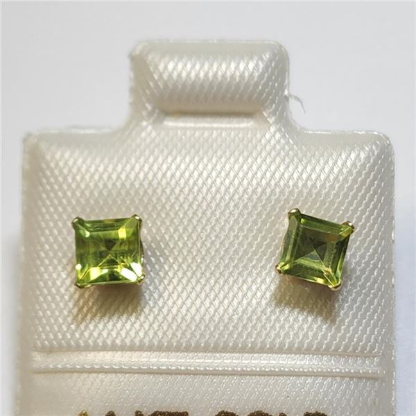 14K Yellow Gold Peridot(0.75ct) Earrings, Made in Canada, Suggested Retail Value $240