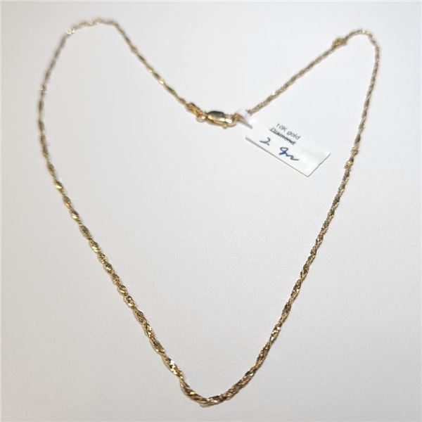10K Yellow Gold 2G 17" Necklace, Suggested Retail Value $600