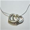 Image 1 : Silver 2 Heart Pendant Necklace, Suggested Retail Value $60