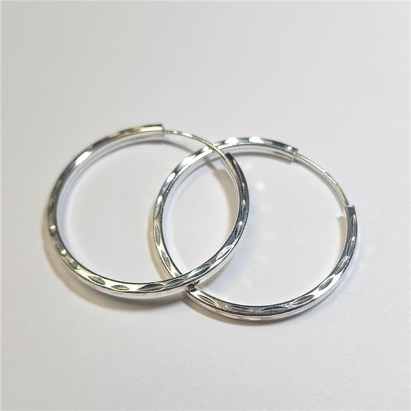 Silver Hoop Earrings, Suggested Retail Value $60