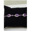 Image 1 : Natural Amethyst 8.20 Carat Multi Stone Tennis bracelet .925 with certificate value$1450.00