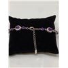 Image 2 : Natural Amethyst 8.20 Carat Multi Stone Tennis bracelet .925 with certificate value$1450.00