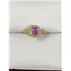 Image 1 : Ladies Emerald Cut 1.25 Carat Amethyst Solitaire Ring in 14K on .925 silver with certificate value $