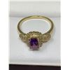 Image 3 : Ladies Emerald Cut 1.25 Carat Amethyst Solitaire Ring in 14K on .925 silver with certificate value $