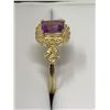 Image 4 : Ladies Emerald Cut 1.25 Carat Amethyst Solitaire Ring in 14K on .925 silver with certificate value $