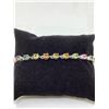 Image 1 : Natural Tourmaline ,multi color gemstone tennis bracelet 8.20 carat in .925 silver with certificate 