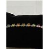Image 2 : Natural Tourmaline ,multi color gemstone tennis bracelet 8.20 carat in .925 silver with certificate 
