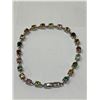 Image 4 : Natural Tourmaline ,multi color gemstone tennis bracelet 8.20 carat in .925 silver with certificate 