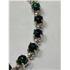 Image 3 : Natural Black Opal 8.60 Carat Multi Stone Tennis Bracelet .925 silver with certificate value $1500.0