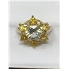 Image 1 : Ladies 4.77 Carat Round & Trillion Cut 14K Gold Cluster ring with certificate value $4800.00
