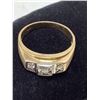 Image 4 : Gents 14 K Gold Triple Diamond .40 carat Ring with certificate value $6200.00