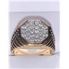Image 1 : Gents 10 K Gold Multi Diamond 1.15 Carat Cluster Ring, 7.18 grams