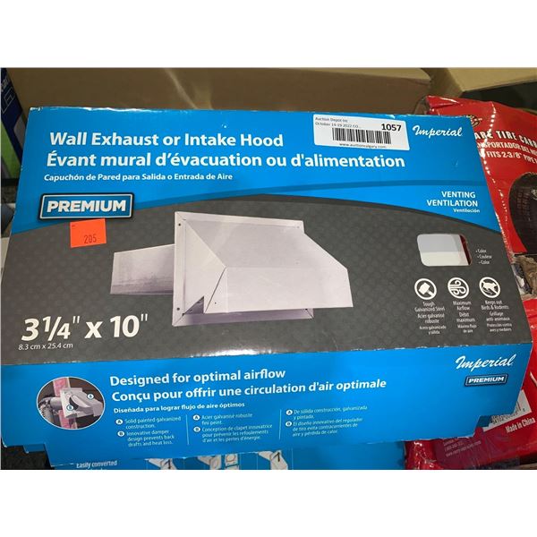 Premium Wall Exhaust or Intake Hood 3 1/4 x 10 inch
