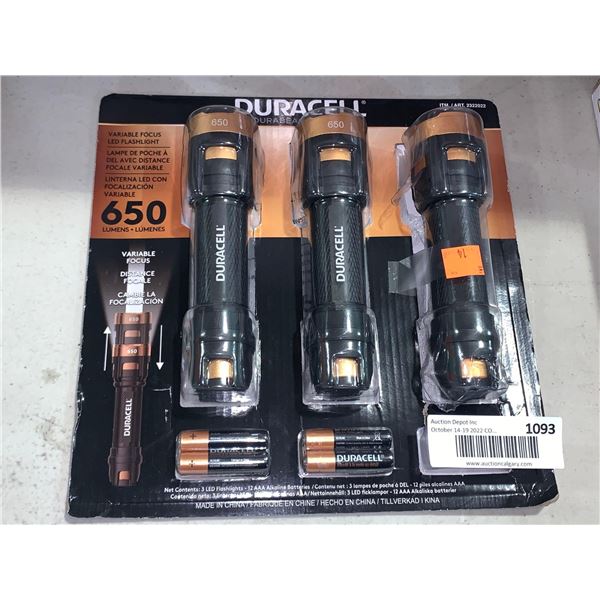 Duracell 650 Lumen Triple Pack Flashlight set