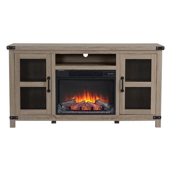 Style Selection Jordan Brown Finish Electric Fireplace/Media Stand NEW in box