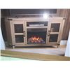 Image 2 : Style Selection Jordan Brown Finish Electric Fireplace/Media Stand NEW in box