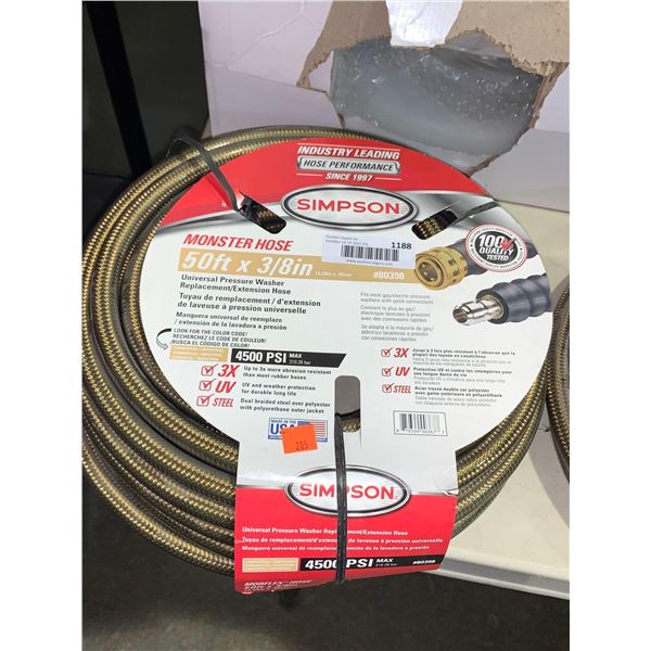 Simpson 50 ft NEW Monster pressure washer Hose
