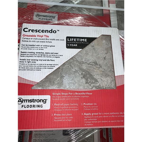 288 sq feet of Armstrong Cresceno Vinyl Peel and Stick Tile, 12 x 12  lot of 12 cases