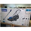 Image 1 : Kobalt 40V rear bag 16 inch lawnmower and weed trimmer cordless kit - NEW - damaged box